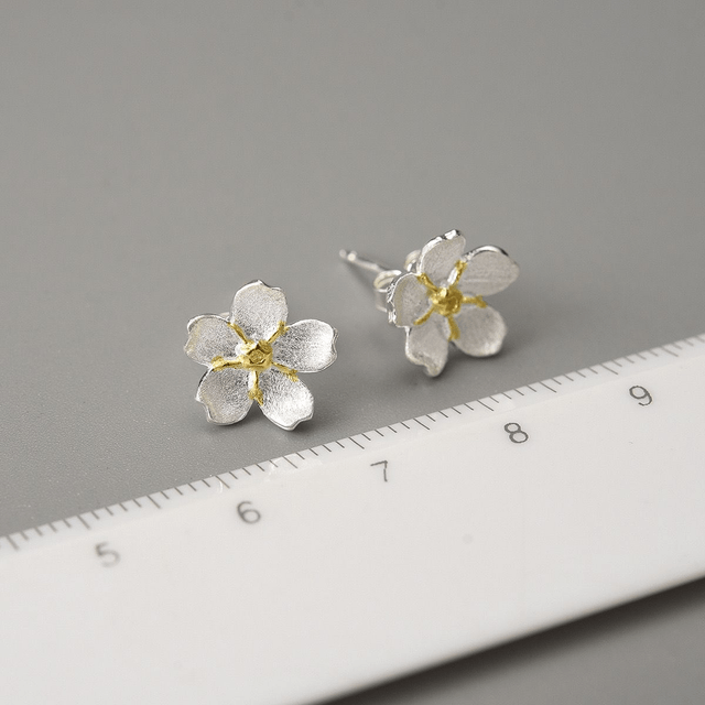 *Designer Silver Jewellery* Forget-me-not Silver Stud Earrings