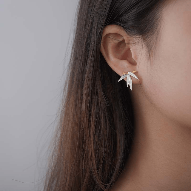 *Designer Silver Jewellery* Bamboo Silver Stud Earrings 