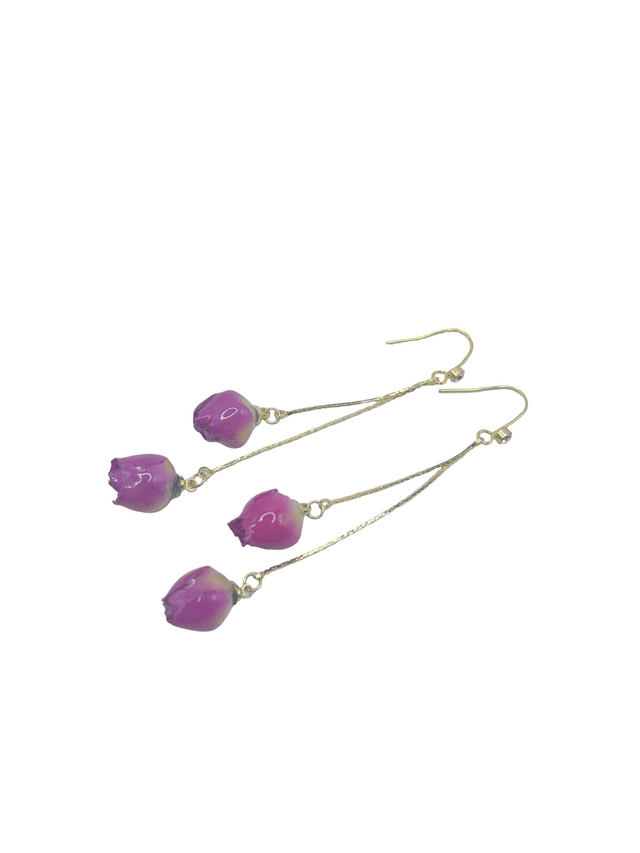 Elegant Small Rosebud Drops Earrings