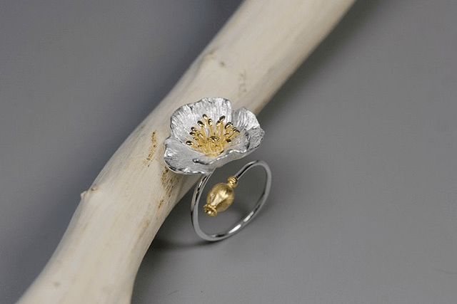 *Designer Silver Jewellery* Poppy Silver Ring