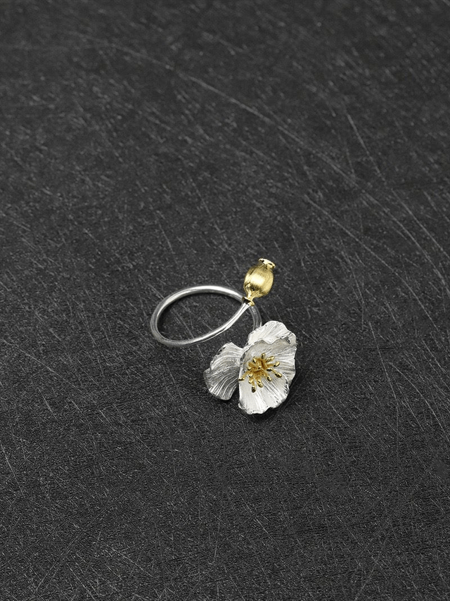 *Designer Silver Jewellery* Poppy Silver Ring