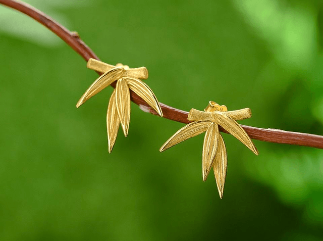 *Designer Silver Jewellery* Bamboo Silver Stud Earrings 