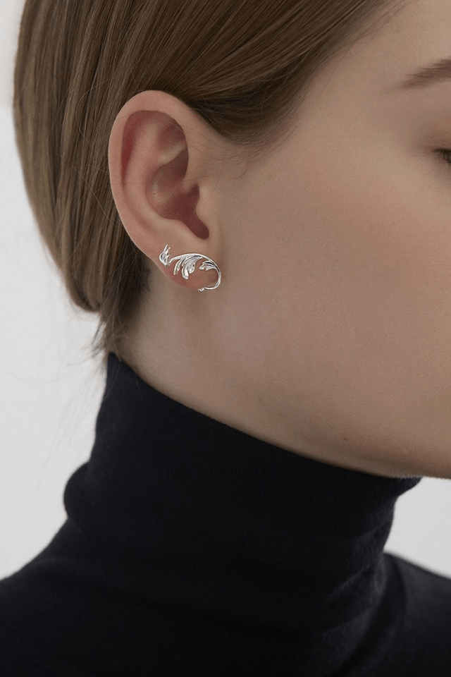 *Designer Silver Jewellery* Acanthus Leaves Silver Earrings