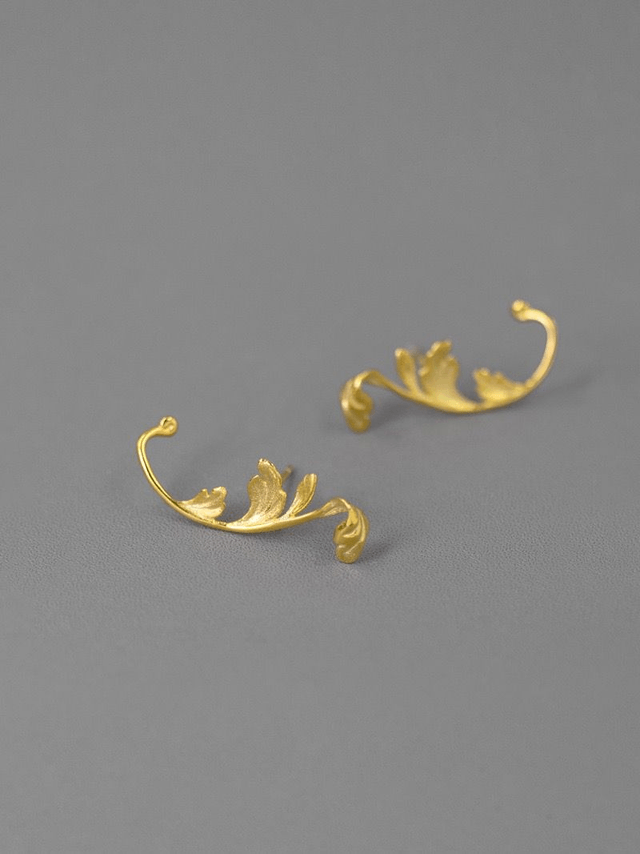 *Designer Silver Jewellery* Acanthus Leaves Silver Earrings