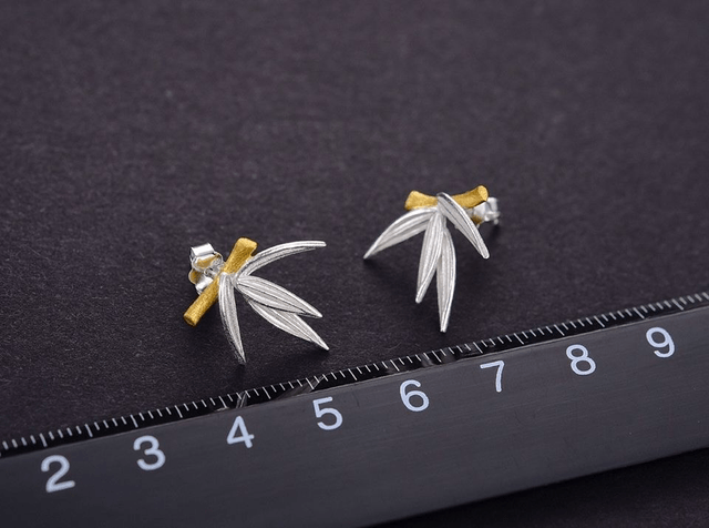 *Designer Silver Jewellery* Bamboo Silver Stud Earrings 