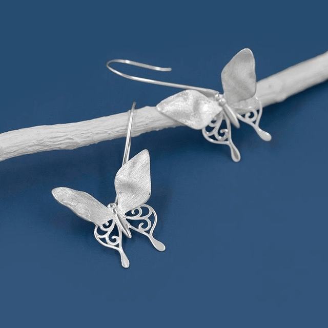 *Designer Silver Jewellery* Filigree Butterfly Silver Earrings