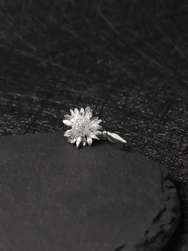 *Designer Silver Jewellery* Sunflower and Bird Silver Ring