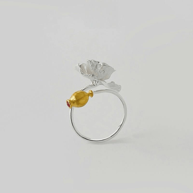 *Designer Silver Jewellery* Poppy Silver Ring