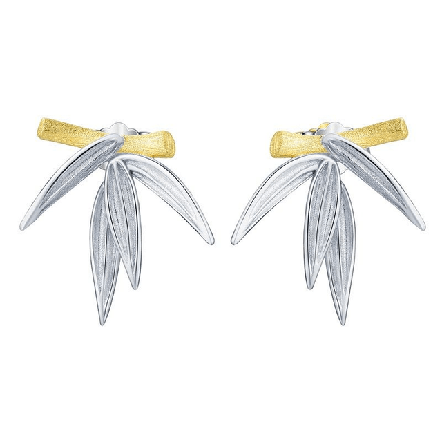 *Designer Silver Jewellery* Bamboo Silver Stud Earrings 