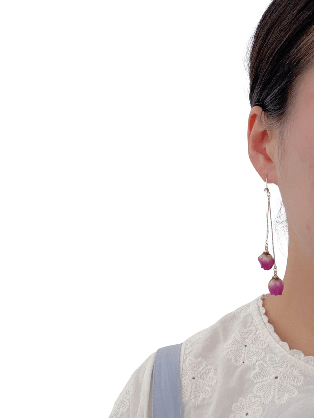 Elegant Small Rosebud Drops Earrings