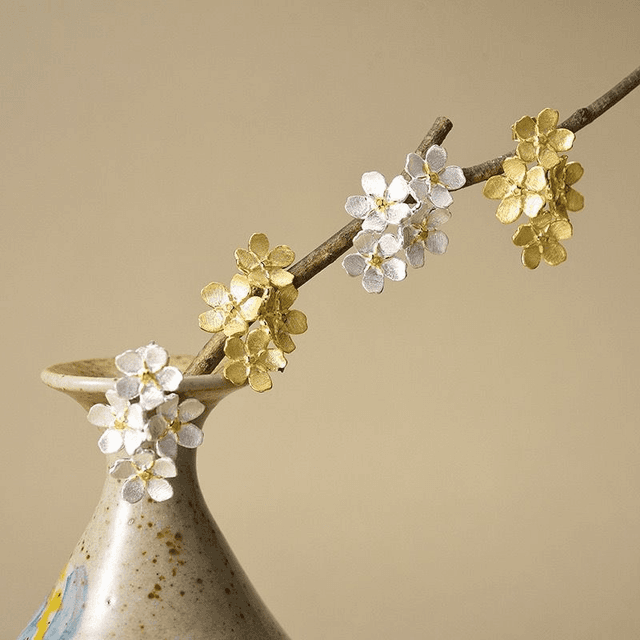 *Designer Silver Jewellery* Forget-me-not Cluster Silver Earrings