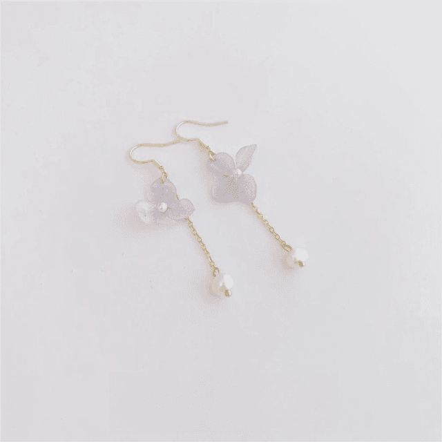 Libelle Hydrangea Flower Drop Hoop Earrings