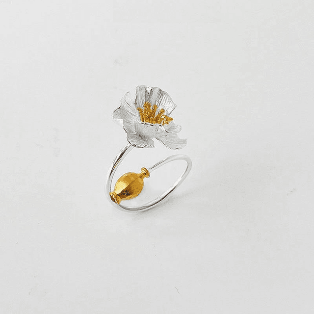 *Designer Silver Jewellery* Poppy Silver Ring